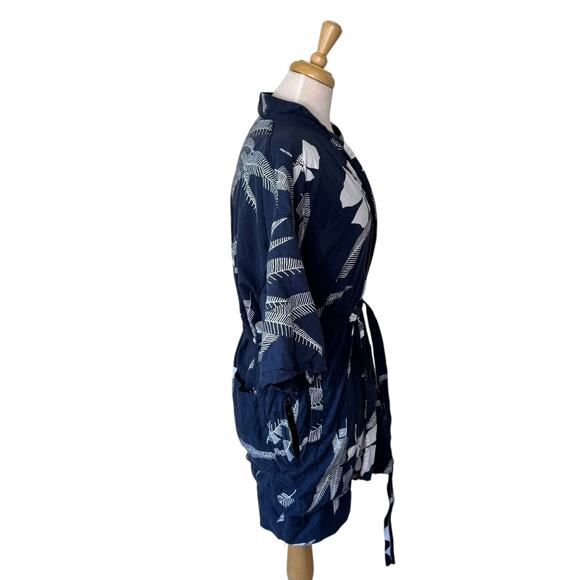 CALIFORNIA COWBOY Women's La Sirena Robe Vintage Floral Farallon Navy XS/S - Picture 3 of 8